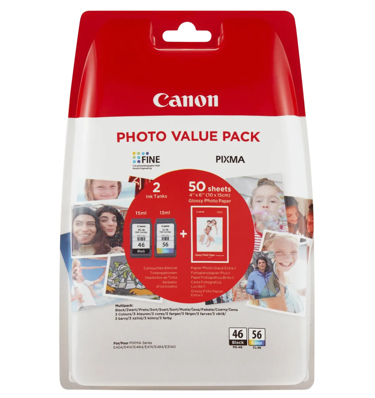 CANON PG-46-CL56 2Lİ KARTUŞ + 50 ADET FOTOĞRAF KAĞIDI
