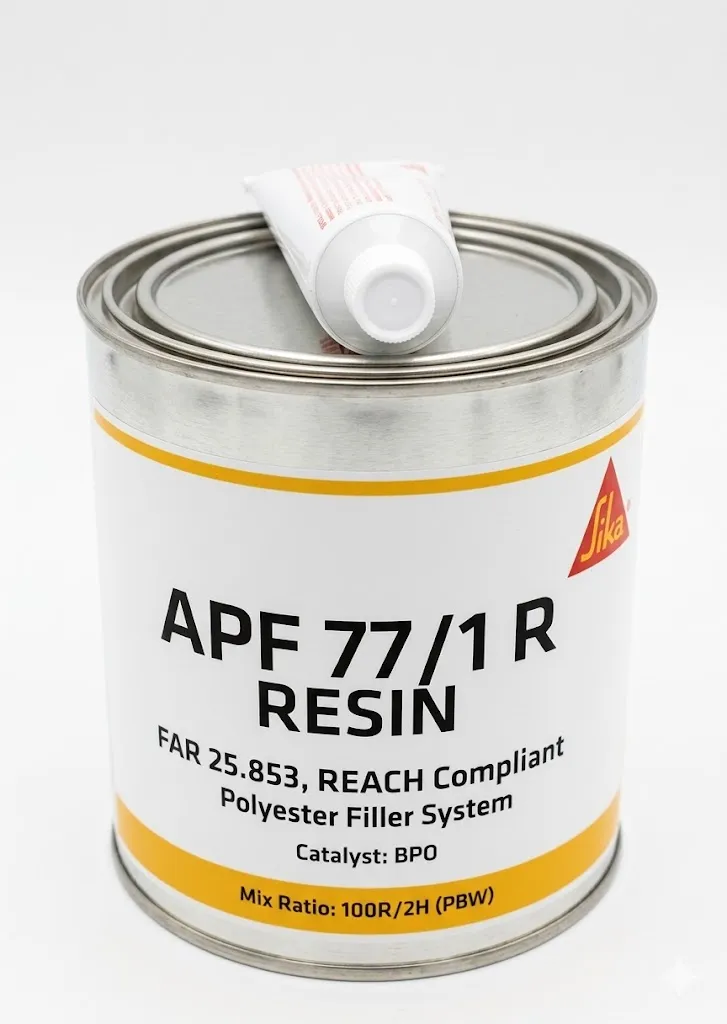 Sika APF 77/1 R Polyester Macun ve Dolgu Sistemi - Havacılık Standartlı (Resin + BPO Katalizör)