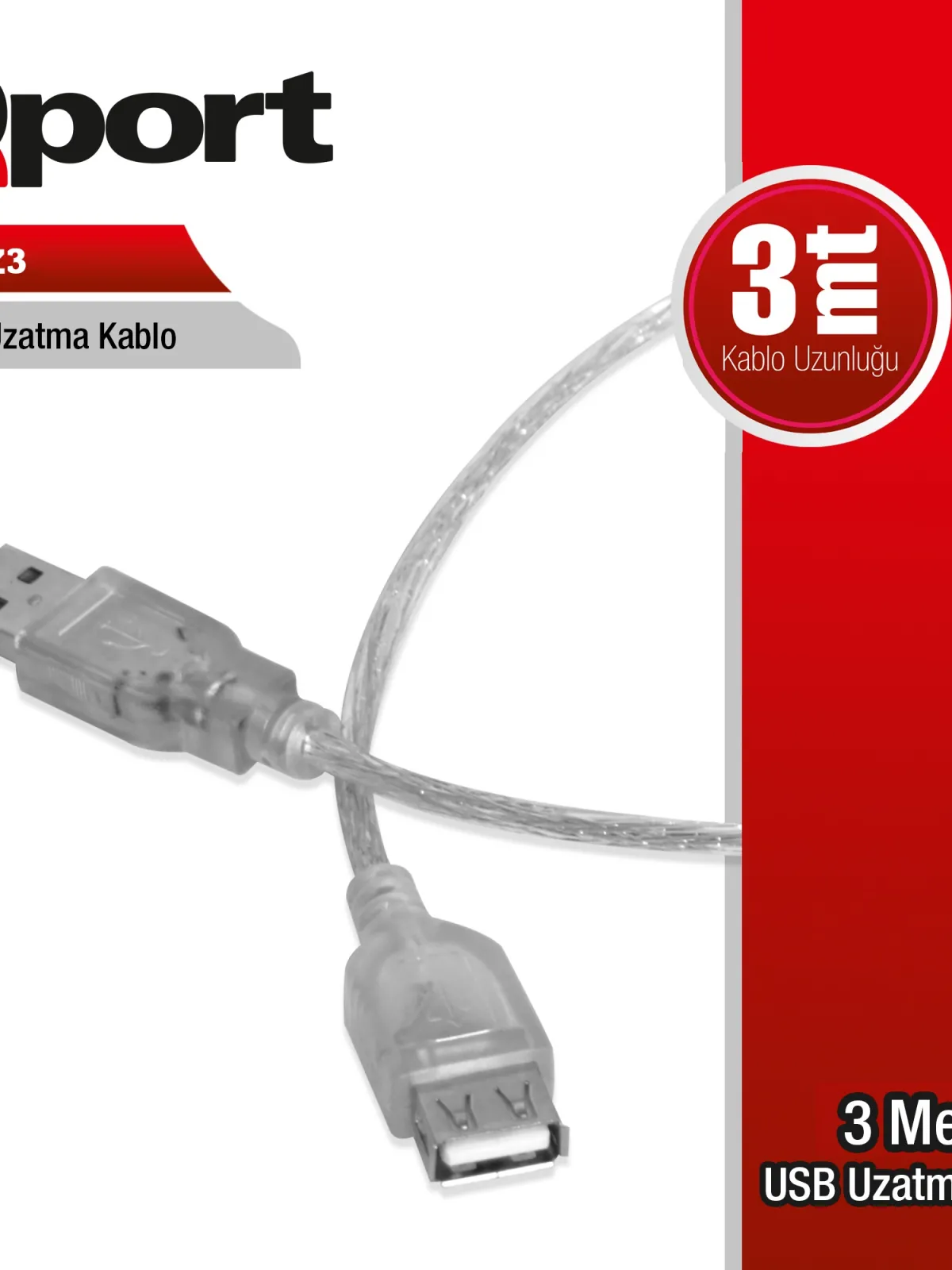 QPORT Q-UZ3 3MT USB UZATMA KABLOSU