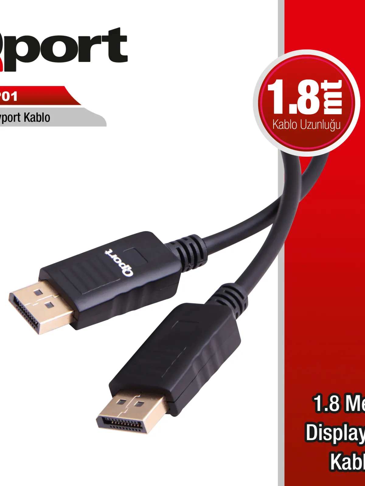 QPORT Q-DP01 1.8M DISPLAY PORT KABLO
