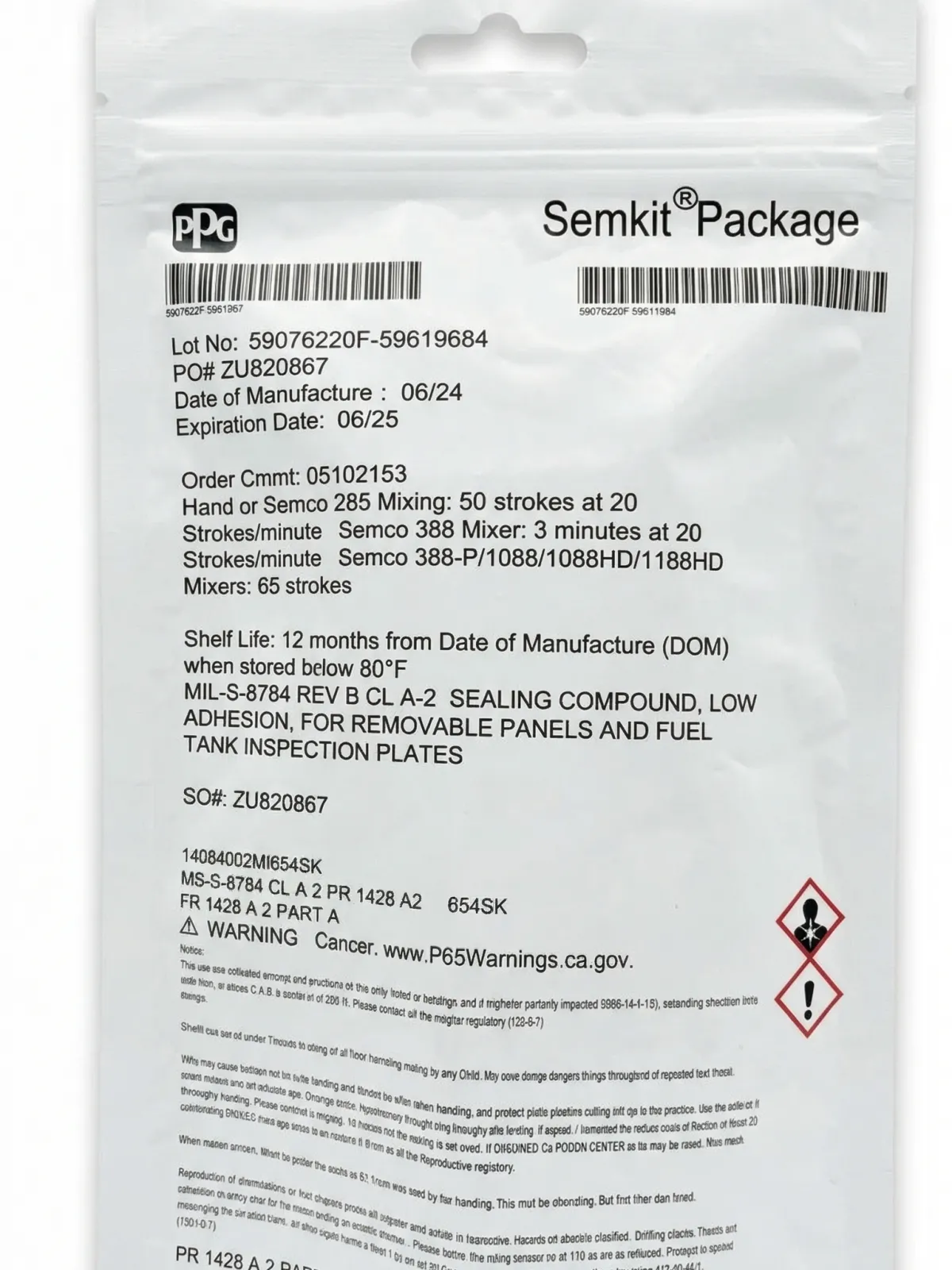 PPG Semkit PR 1428 A-2 Yakıt Deposu ve Panel Sızdırmazlık Macunu (Sealant)