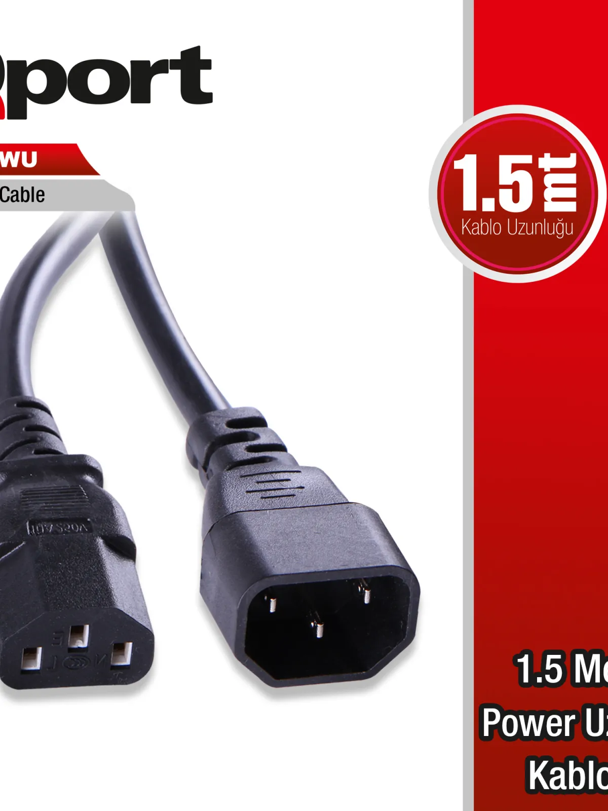 QPORT Q-POWU 1.5 METRE POWER UZATMA KABLOSU