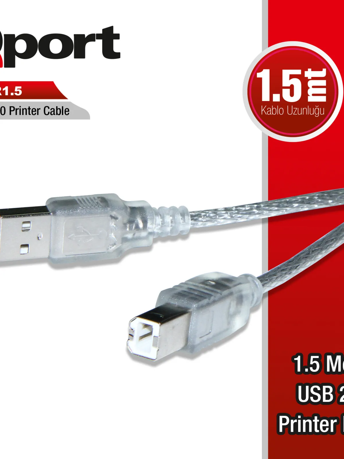 QPORT Q-PR1.5 USB 2.0 1.5 METRE YAZICI KABLO