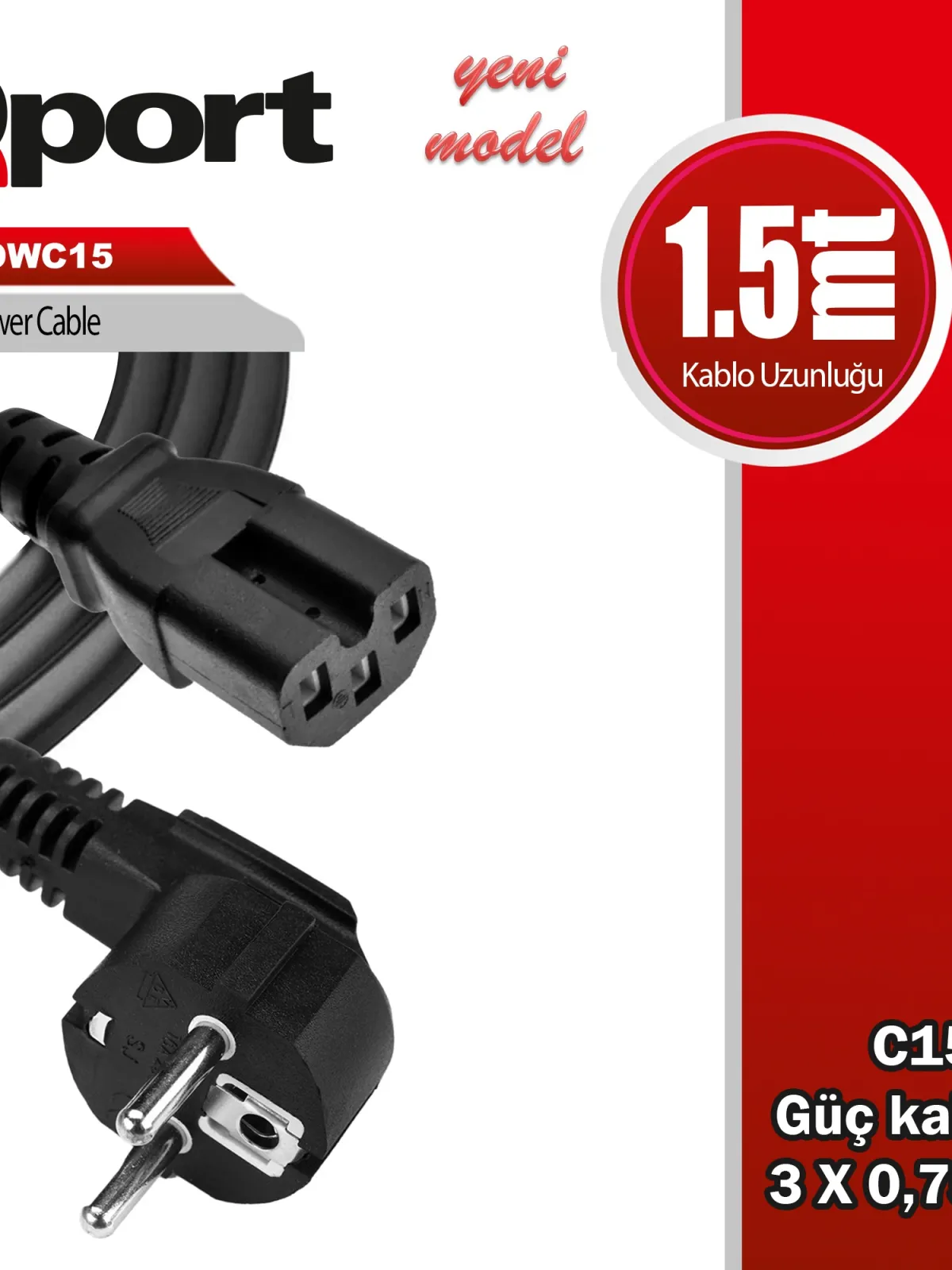 QPORT Q-POWC15 1.5M C15 POWER GUC KABLOSU