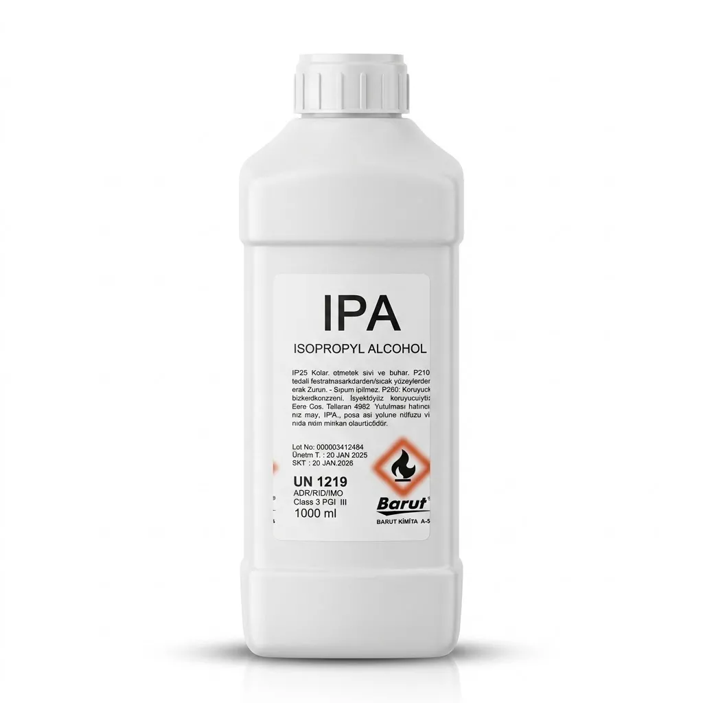 Barut IPA İzopropil Alkol 1 Litre - Çok Amaçlı Teknik Temizleyici ve Çözücü