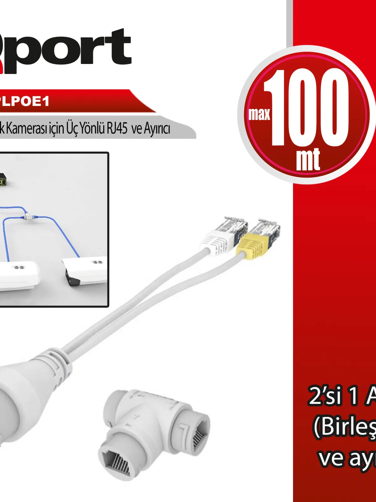 QPORT Q-SPLPOE1 POE SPLITTER 2IN1 AG KONNEKTORU +