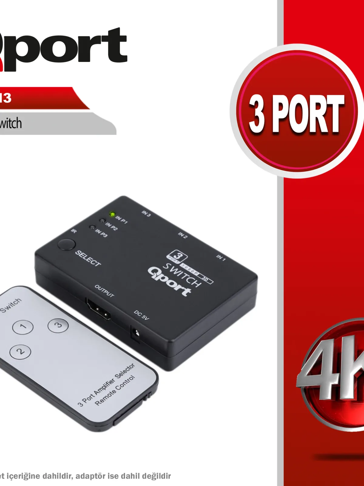 QPORT Q-SH3 HDMI SWITCH 3 PORT