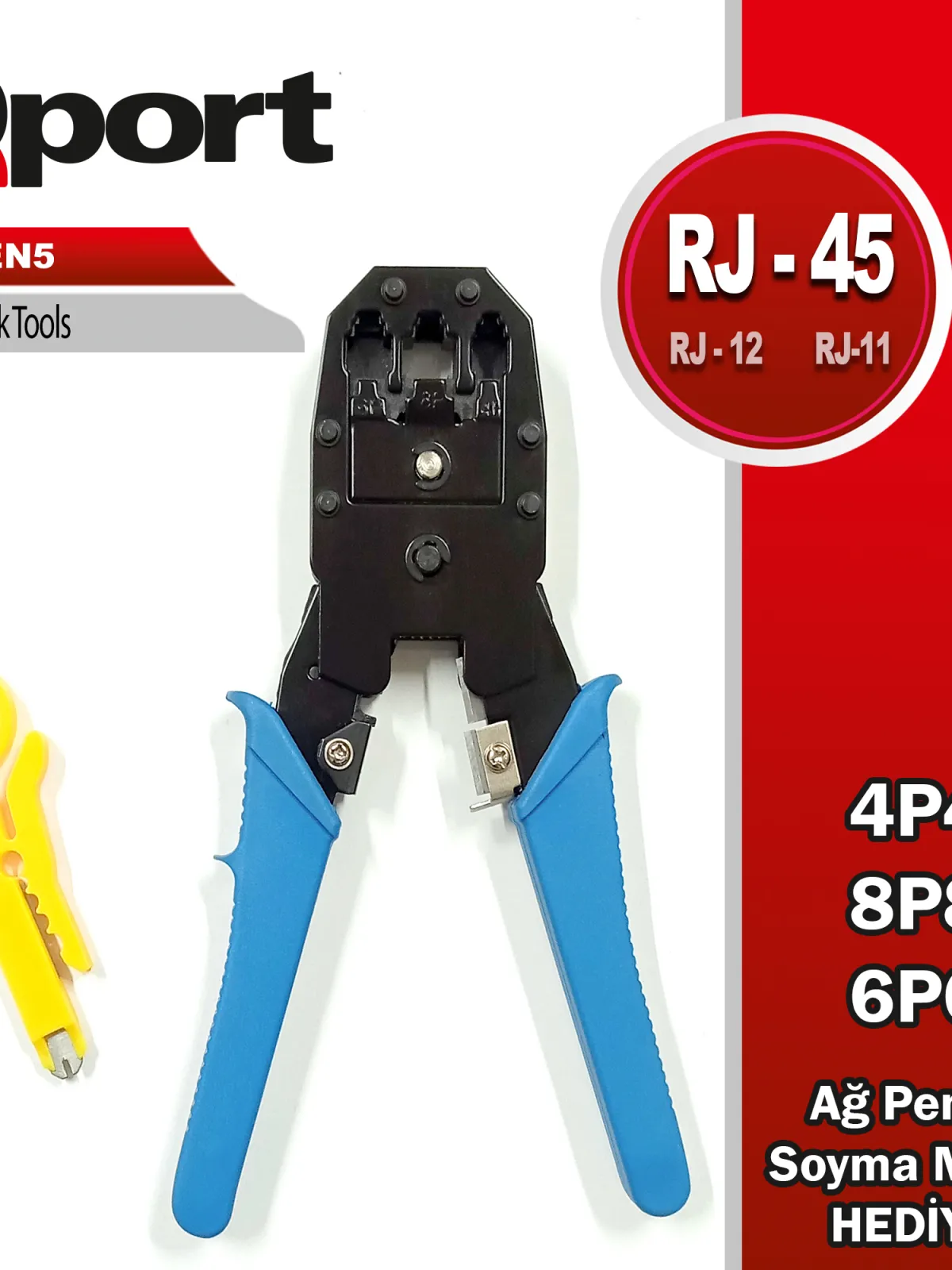 QPORT Q-PEN5 RJ45/RJ11/RJ12 SIKMA PENSESİ + KABLO SIYIRICI