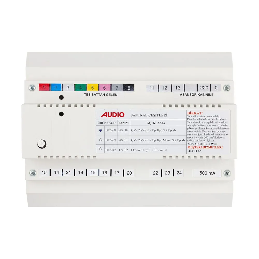 AS 310 Santral (Kapıcılı Çift Zilli 2 Melodili Kapı Seçmeli)