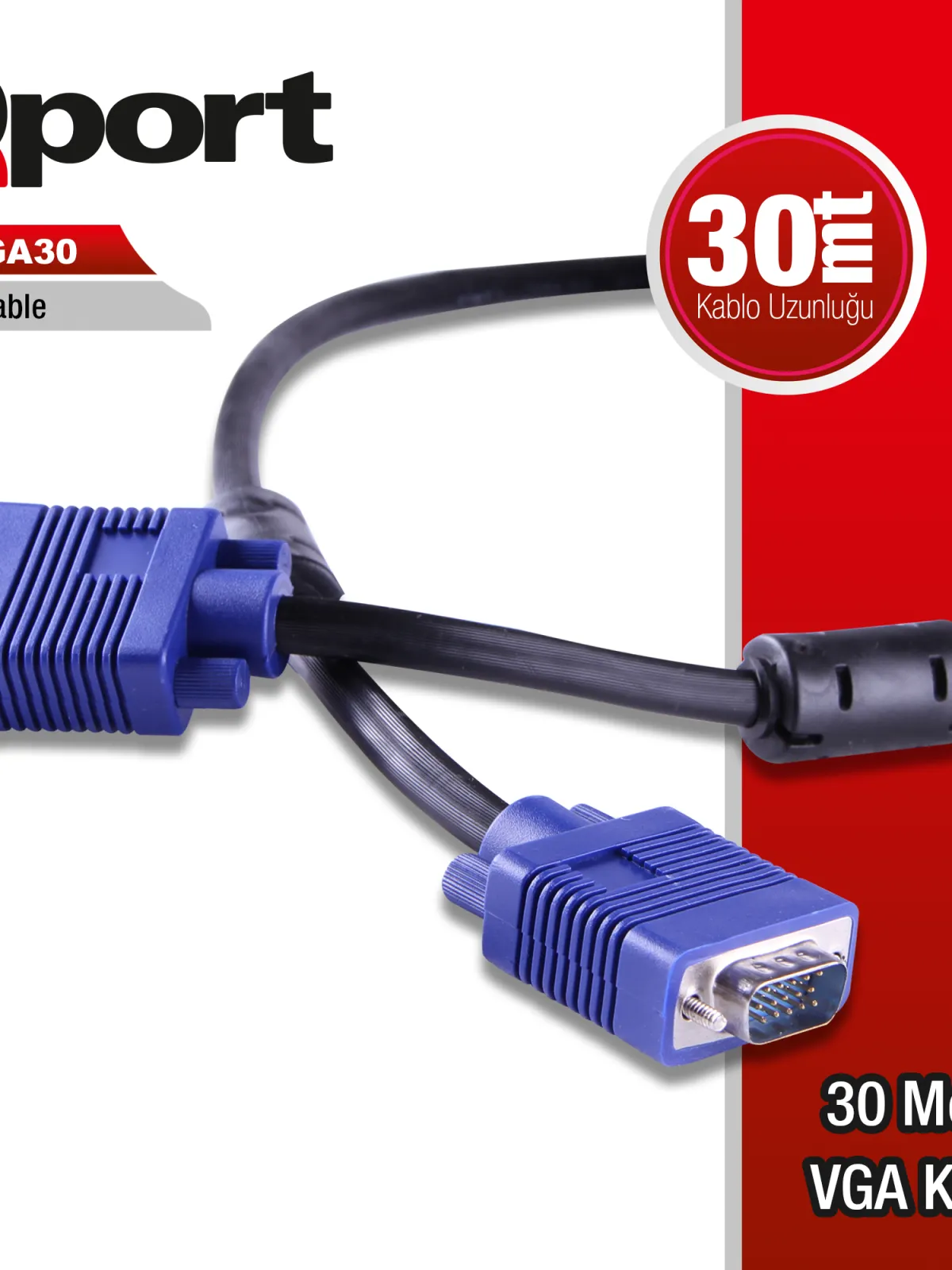 QPORT Q-VGA30 15 PİN VGA KABLO 30 MT