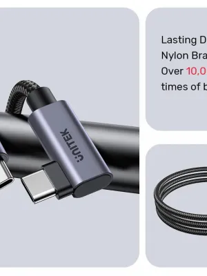 UNITEK TYPE-C HIZLI ŞARJ 90D 3MT 100W(C14123BK-3M)