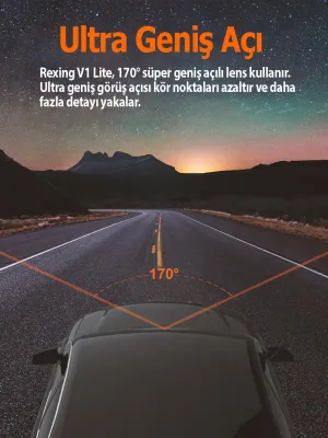 REXING V1 LITE 2K WIFI ARAC KAMERASI + 32GB SD KAR