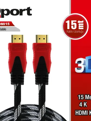 QPORT Q-HDMI15 HDMI 1.4 V ALTIN UÇLU KABLO 15 MT