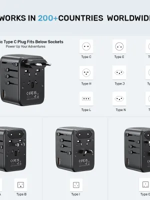 Unitek 65W Universal Travel Adaptör (P1122ABK01)