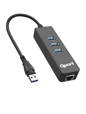 QPORT Q-U3G USB 3.0 ÇOKLAYICI/GIGABIT ADAPTÖR