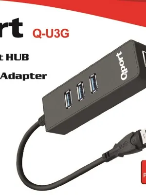 QPORT Q-U3G USB 3.0 ÇOKLAYICI/GIGABIT ADAPTÖR