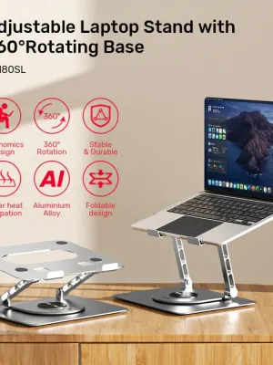 UNITEK 360D METAL 10-16” NOTEBOOK STAND (OT180SL)
