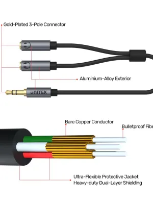 UNITEK 3.5MM AUX ÇOKLAYICI Y KABLO (Y-C956ABK)