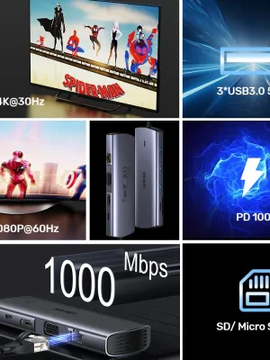 UNITEK USB-C 9in1 UNIVERSAL DOCK STATION (D1113A)