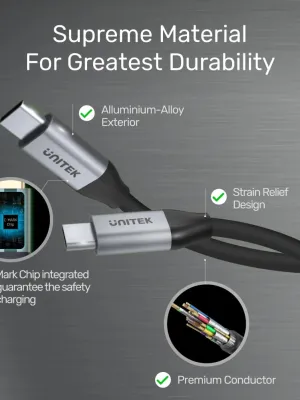 UNITEK USB-C 3.2 KABLO 1MT 10GBPS 4K (C14082ABK)