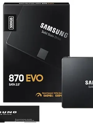 500GB SAMSUNG 870 560/530MB/s EVO MZ-77E500BW SSD (Resmi Distribütör Garantili)
