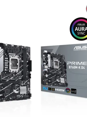 ASUS PRIME B760M-K D4 DDR4 5333MHz(OC) RGB M.2 mATX 1700p