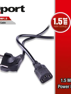 QPORT Q-POW1.5 1.5 METRE PC POWER KABLOSU