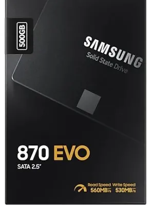 500GB SAMSUNG 870 560/530MB/s EVO MZ-77E500BW SSD (Resmi Distribütör Garantili)