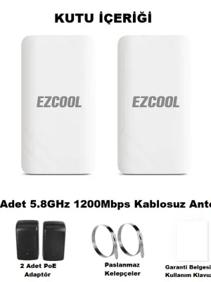 EZCOOL EZ-W580AN DIŞ ORTAM (5.8GHz 1200Mbps 1KM) ACCESS POİNT