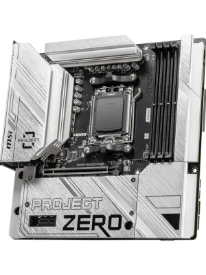 MSI B650M PROJECT ZERO AM5 DDR5 7600MHZ(OC) HDMI DP M.2 USB3.2 2.5G LAN WI-FI 6E mATX