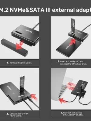 UNITEK USB-C TO M.2 NVME+SATA III DÖNÜŞTÜR(S1232A)