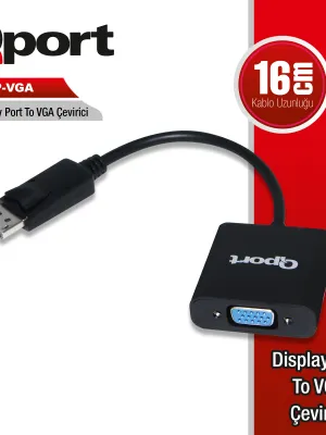 QPORT Q-DP-VGA DP TO VGA ÇEVİRİCİ