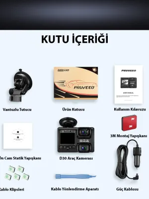 PRUVEEO D30 WI-FI 4K ARAC KAMERASI