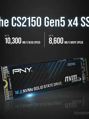 PNY CS2150 2TB  10200/8500 NVMe PCIe Gen5x4 M.2 SSD (M280CS2150-2TB-TB)