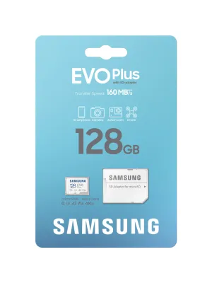 128GB SAMSUNG EVO PLUS MICROSDXC UHS-I U3 V30 A2 160MB/s MB-MC128SA/TR