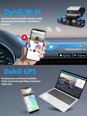 PRUVEEO D90-4CH FHD WI-FI GPS + 128GB SD KART KAME