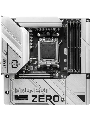MSI B650M PROJECT ZERO AM5 DDR5 7600MHZ(OC) HDMI DP M.2 USB3.2 2.5G LAN WI-FI 6E mATX