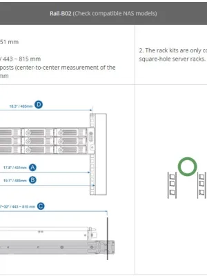 QNAP RAIL-B02 RACK TİPİ MODEL İÇİN RAY TAKIMI (RESMİ DİSTRİBÜTÖR GARANTİLİ)