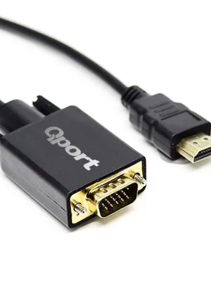 QPORT Q-HVG18 HDMI TO VGA ÇEVİRİCİ KABLO 1.8 MT
