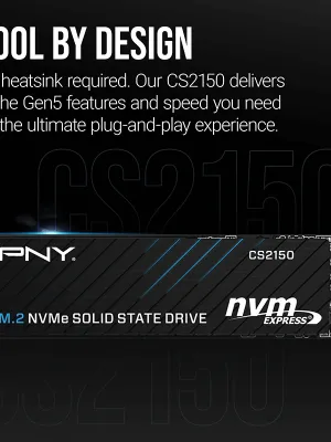 PNY CS2150 1TB 10200/8300 MB/s M.2 NVMe SSD (M280CS2150-1TB-TB)