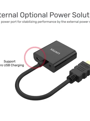 UNITEK HDMI TO VGA SES DESTEKLİ 1080P (Y-6333)