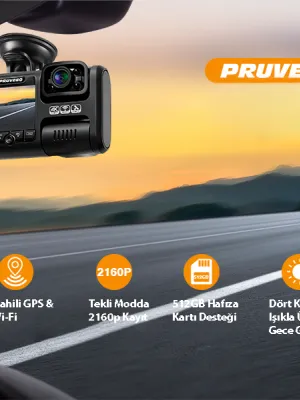 PRUVEEO D30 WI-FI 4K ARAC KAMERASI