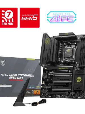 MSI MAG B850 TOMAHAWK MAX WIFI AM5 DDR5 8400MHZ(OC) HDMI 4x M.2 USB 10Gbs 5G LAN WI-FI 7 ATX