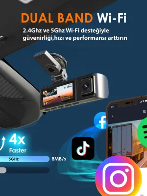 REXING R316 4K GPS WI-FI ARAC KAMERASI + 64GB SD