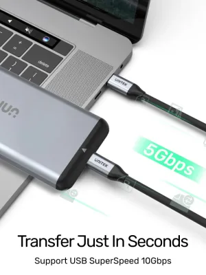 UNITEK USB-C 3.2 KABLO 2MT 5GBPS 4K (C14091ABK)