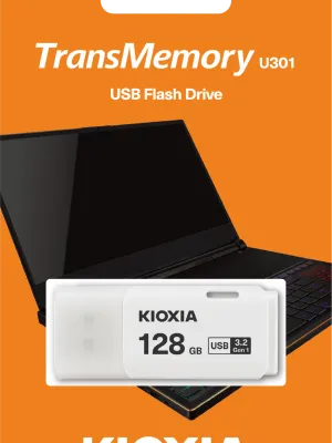 128GB USB3.2 GEN1 KIOXIA BEYAZ USB BELLEK LU301W128GG4
