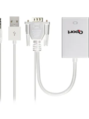 QPORT Q-VH VGA TO HDMI ÇEVİRİCİ + SES KABLOSU