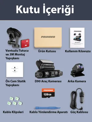 PRUVEEO D90-4CH FHD WI-FI GPS + 128GB SD KART KAME