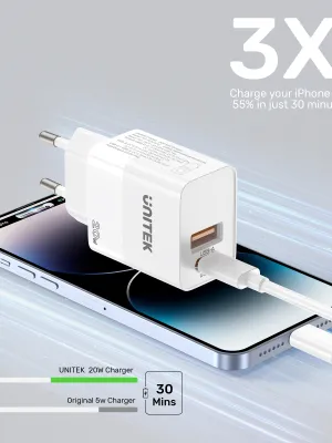 Unitek 20W Hızlı Şarj Adaptörü 1*USB-C (P1124ABK-EU)
