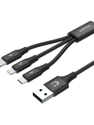 UNITEK USB-A 3in1 HIZLI ŞARJ 1.2MT 2.4A (C14049BK)